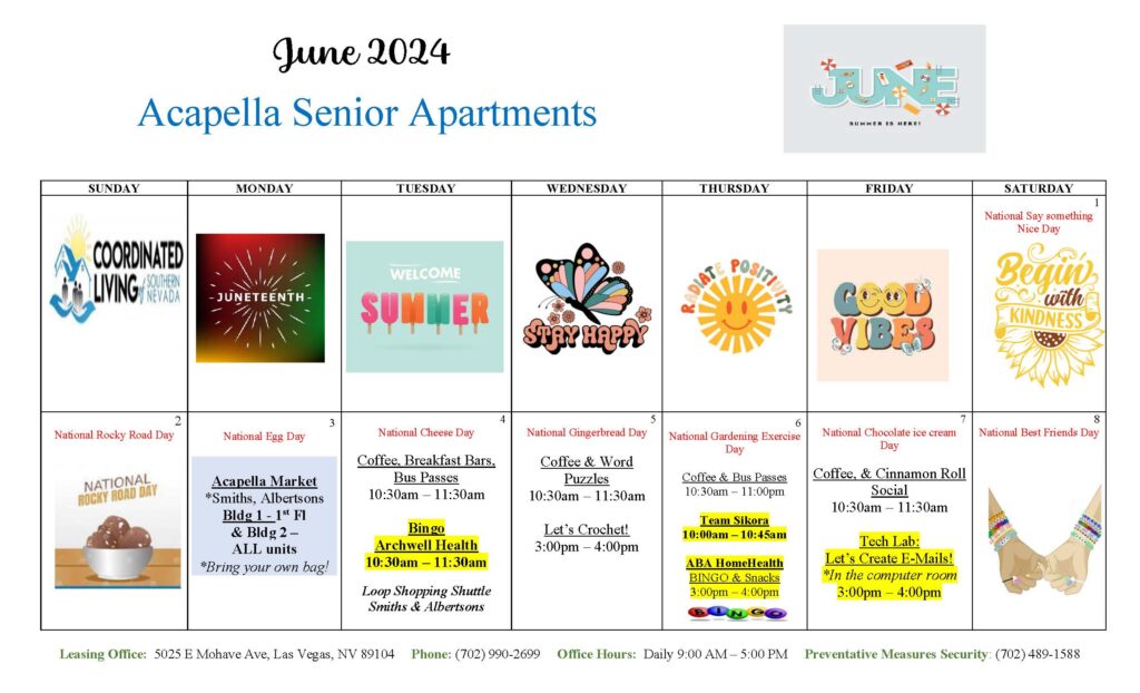 Monthly Calendar – Affordable housing & supportive services to senior ...