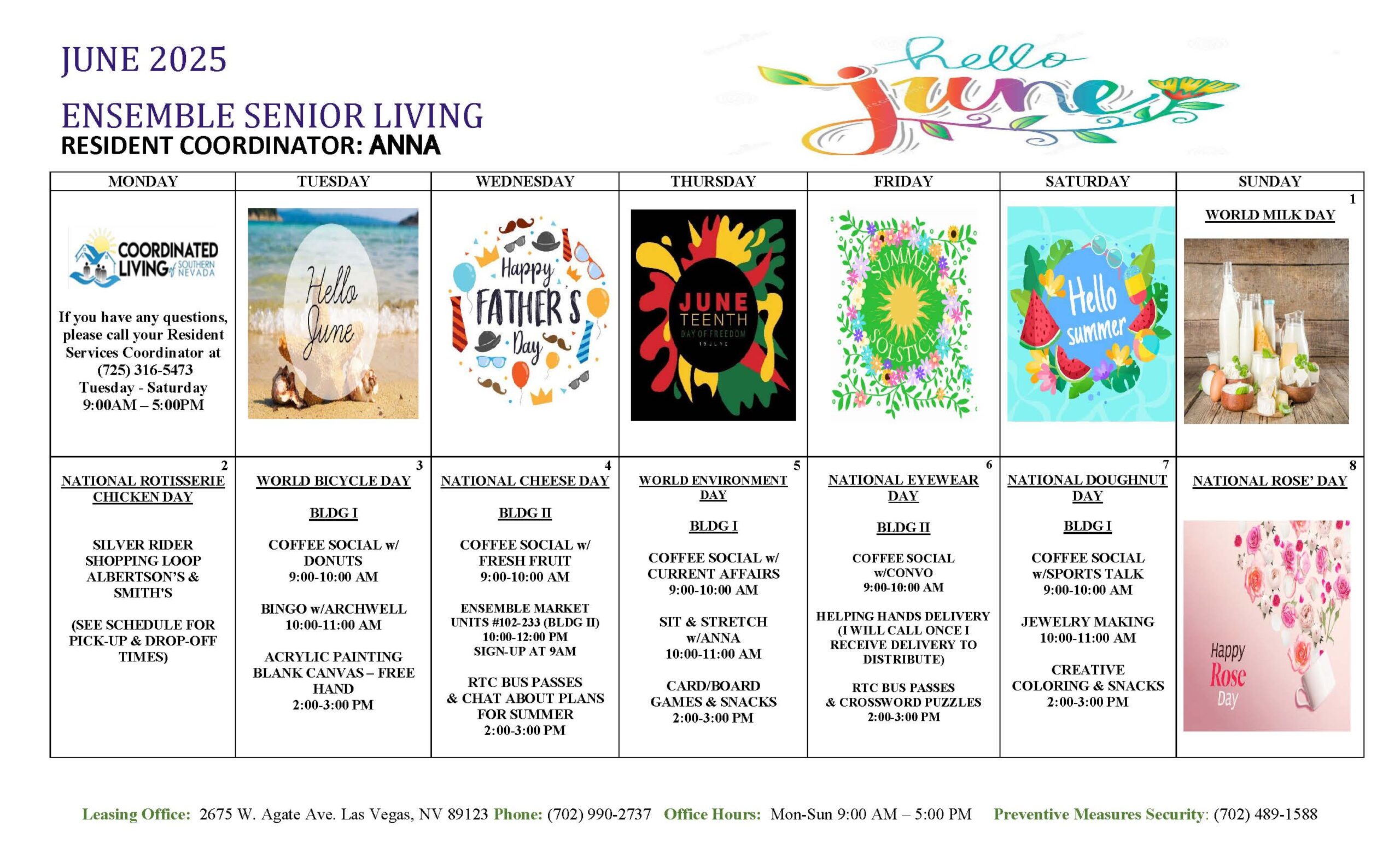 Ensemble Senior Apartments Las Vegas- Event Calendar